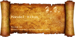 Handel Vitus névjegykártya